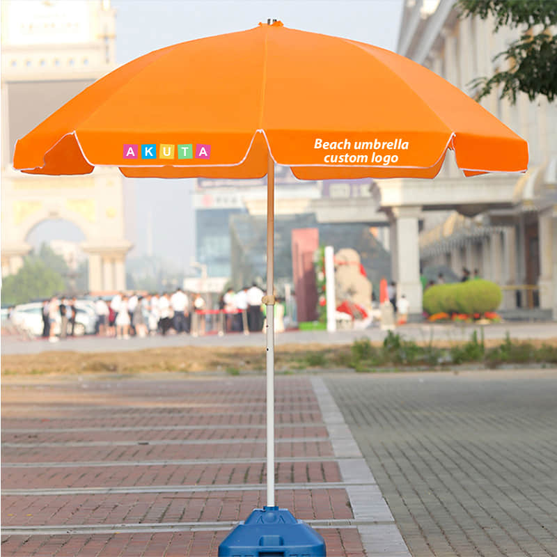 Advertising beach umbrella